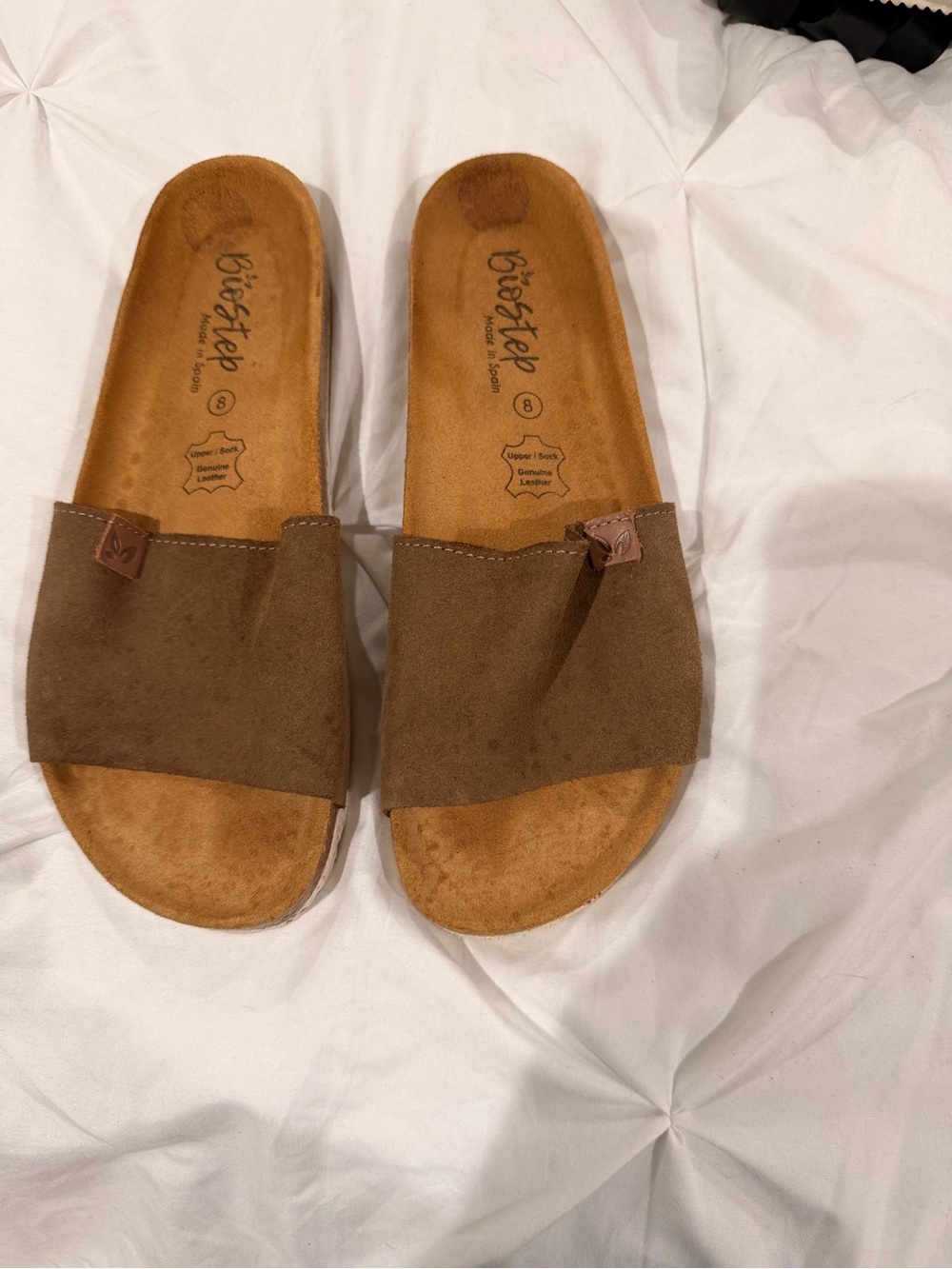 Biostep Women's Brown Suede Slide Sandals - Slip-On Comfort
